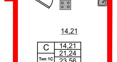 Студия, 21&nbsp;м²
