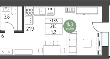 Студия, 31&nbsp;м²
