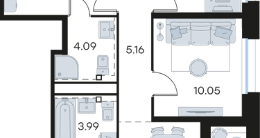 3-к. квартира, 59 м²