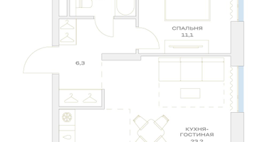 2-к. квартира, 45&nbsp;м²