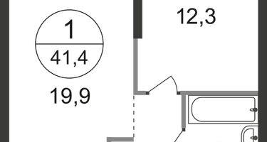 1-к. квартира, 41&nbsp;м²