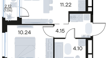 1-к. квартира, 30&nbsp;м²