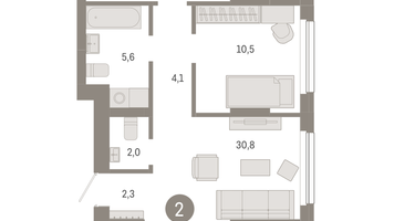 2-к. квартира, 81&nbsp;м²
