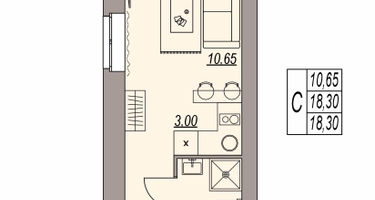Студия, 18&nbsp;м²