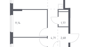 Студия , 52&nbsp;м²