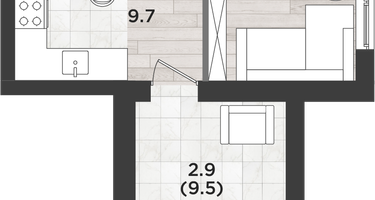 1-к. квартира, 28&nbsp;м²