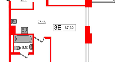 2-к. квартира, 65 м²