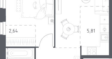 Студия, 39&nbsp;м²