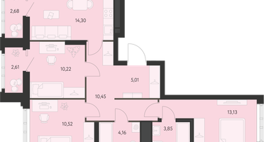 3-к. квартира, 74&nbsp;м²