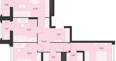 3-к. квартира, 74&nbsp;м²