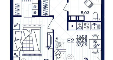 2-к. квартира, 37&nbsp;м²