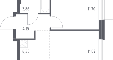 Студия, 38&nbsp;м²