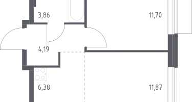 Студия, 38&nbsp;м²