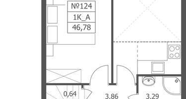 1-к. квартира, 48 м²