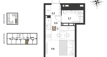 Студия, 20 м²