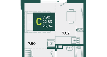 Студия, 26&nbsp;м²