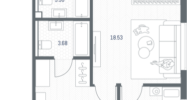 2-к. квартира, 61&nbsp;м²