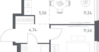 Студия, 36&nbsp;м²