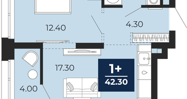 1-к. квартира, 38&nbsp;м²