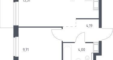 1-к. квартира, 31&nbsp;м²
