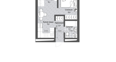 1-к. квартира, 29 м²