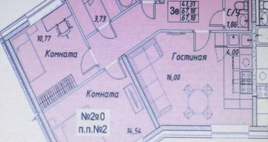 2-к. квартира, 61,2 м²