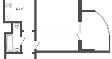 1-к. квартира, 44,7 м²