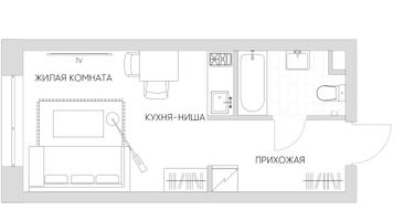 Студия, 23 м²