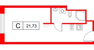 Студия, 21&nbsp;м²