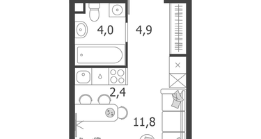 Студия, 23&nbsp;м²