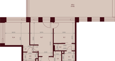 2-к. квартира, 67&nbsp;м²