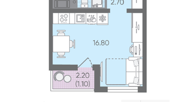 Студия, 23&nbsp;м²