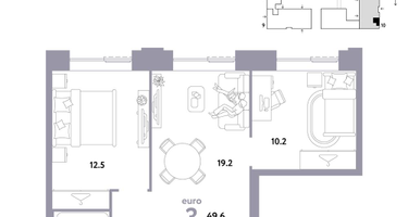 3-к. квартира, 49 м²