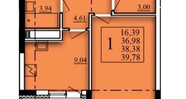 1-к. квартира, 38&nbsp;м²