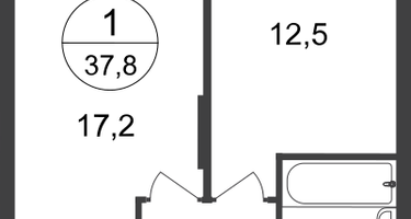 1-к. квартира, 37&nbsp;м²