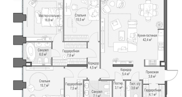 3-к. квартира, 144&nbsp;м²