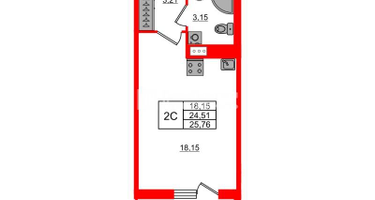 Студия, 24&nbsp;м²