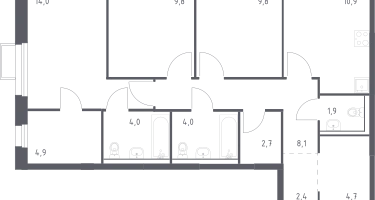 3-к. квартира, 77&nbsp;м²