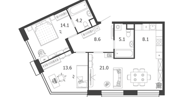 3-к. квартира, 74&nbsp;м²