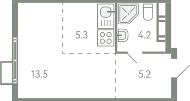 Студия, 27&nbsp;м²