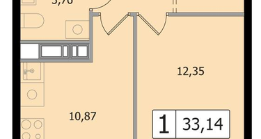 1-к. квартира, 33 м²
