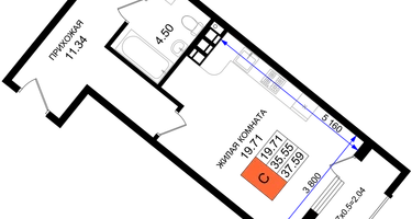 Студия, 37&nbsp;м²