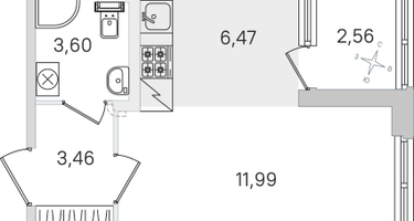 Студия, 26&nbsp;м²