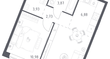 Студия, 41&nbsp;м²