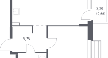 Студия, 44&nbsp;м²