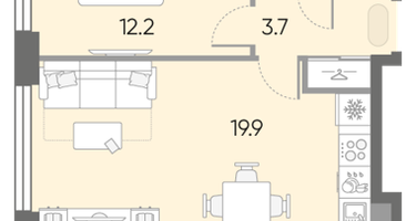 Студия, 39 м²