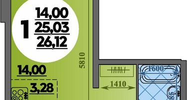 Студия, 26&nbsp;м²