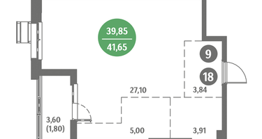 1-к. квартира, 41&nbsp;м²