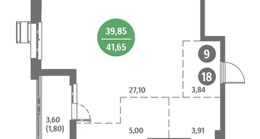 1-к. квартира, 41&nbsp;м²
