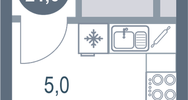 Студия, 21&nbsp;м²